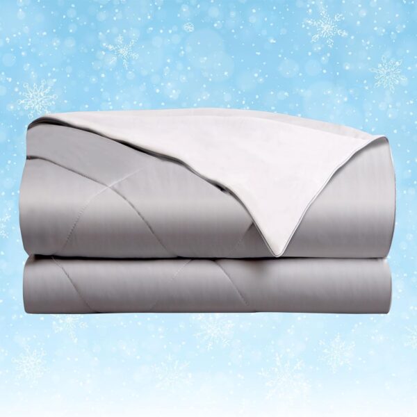 Cooling Throw Blanket — Utilizes nano-technology fabric to effectively regulate body temperature, helping you enjoy a restful and high-quality sleep; Color: Glacier Gray.