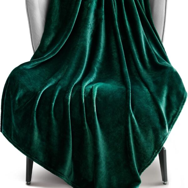 Extra Large Fleece Throw Blanket for Couch, Sofa, 300GSM Super Soft and Warm Blankets, Forest Green Throw , Cozy, Plush, Lightweight, 50x70 Inches