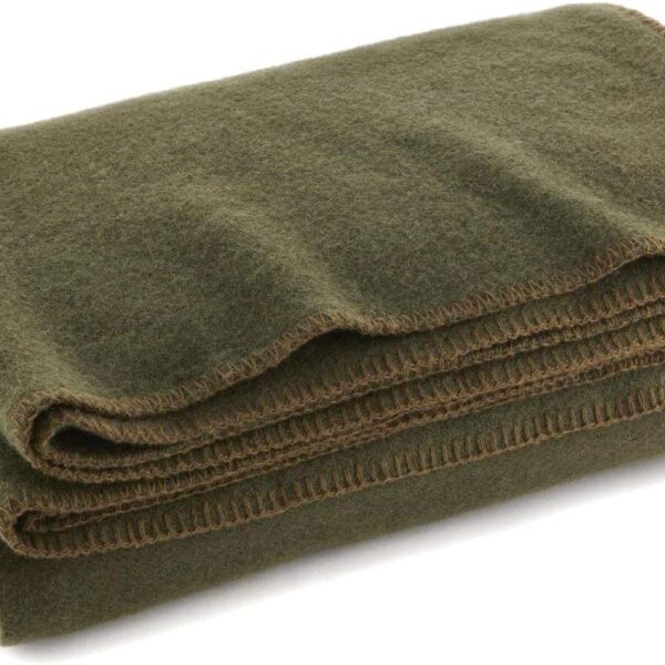 Olive Drab Green Warm Fire Retardant Blanket, 66" x 90"