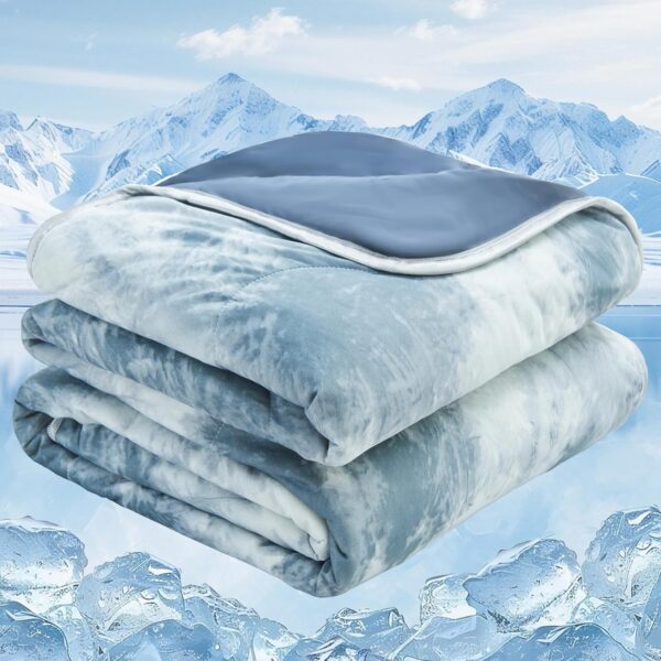 Cooling Bed Cover — Features a double-sided cooling design, crafted specifically for those prone to overheating; a soft, breathable, lightweight, and comfortable summer cover that effectively absorbs and dissipates body heat to help alleviate night sweats.