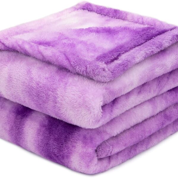 Fleece Blanket Purple Throw Blanket - 300GSM Throw Blanket for Couch, Sofa, Bed, Soft Lightweight Plush Cozy Microfiber Blankets & Throws