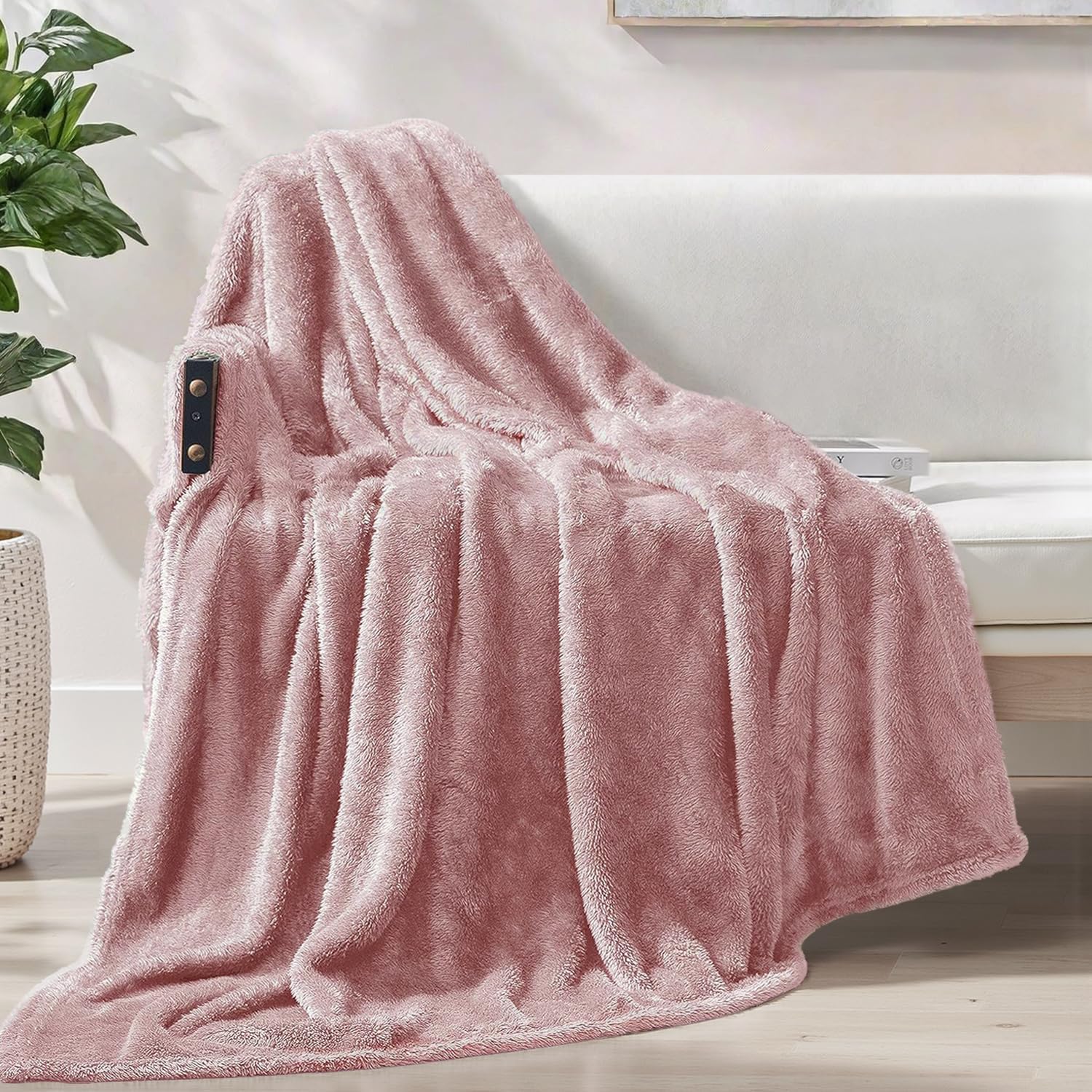 Plush Fuzzy Fleece Throw Blanket Extra Large, Super Soft, Fluffy and Warm Blankets for Couch, Bed, (50x70 Inches, Pink)
