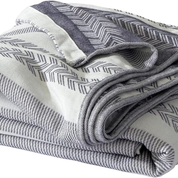 Cooling Blanket — 70% Bamboo Viscose & 30% Cotton Blend | Breathable and Cooling | Designed for Hot Sleepers | Lightweight and Soft; Ideal for Summer Use (Navy Blue, 104" x 90")