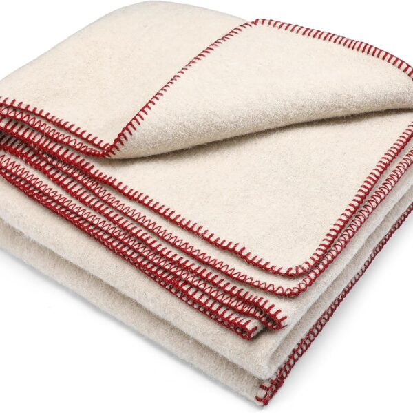 Military Wool Blanket, Warm Thick Washable Military 80% Wool Blanket for Camping, Outdoors, Sporting Events, Survival Kits, Travel, Picnics, 66" x 90"