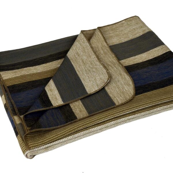 Alpaca , Handmade Ecuadorean Alpaca Wool Small Blankets/Throws (Medium Brown Stripe)