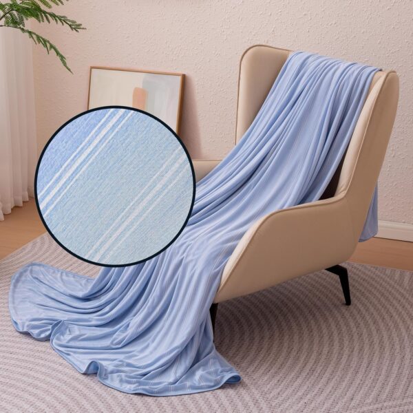 Striped Cooling Blanket — Designed for Hot Sleepers | Reversible, Lightweight Throw; Suitable for Beds, Sofas, and Lounge Chairs